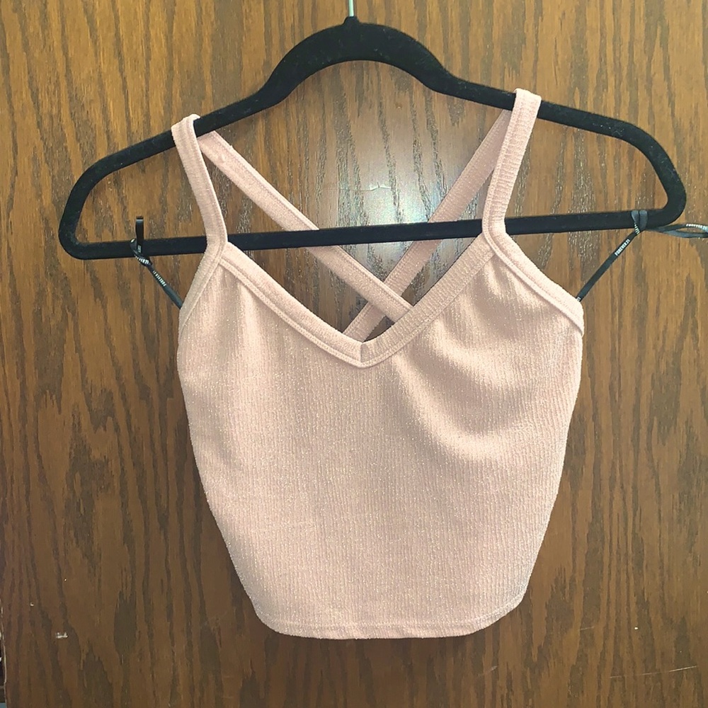 Sparkly pink tank top, size S
